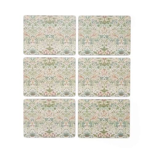 Strawberry William Morris Strawberry Thief Placemats - Set van 6, Groen