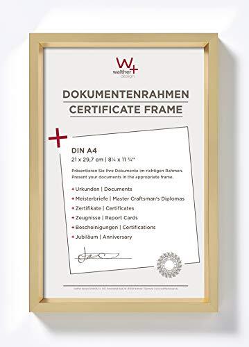 Walther Design ES130G Steel Style Kunststoffrahmen 21x29, 7 cm DIN A4, Gold