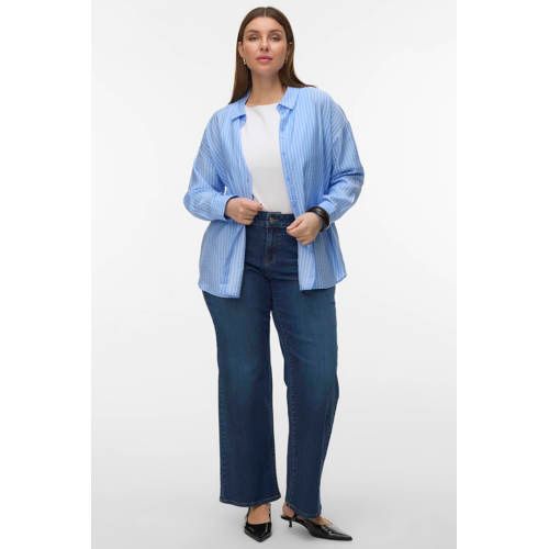 VERO MODA CURVE gestreepte blouse blauw