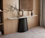 Edge Console Edge forme bateau 180x40 cm Céramique Minas Melange Blanc-Beige Conos Métal Noir