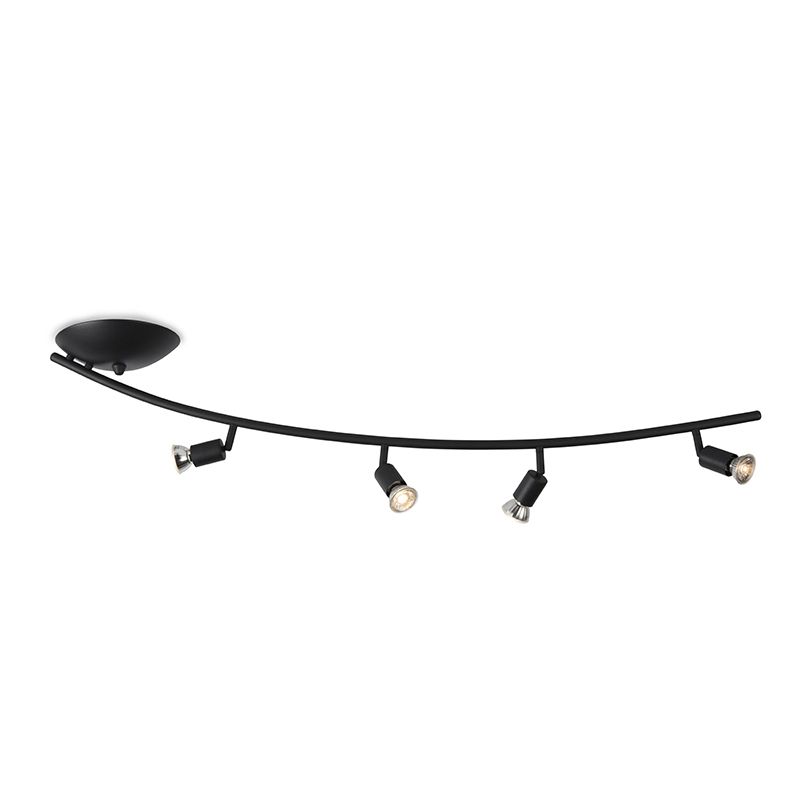 QAZQA Jeany - Plafondlamp - 4 lichts - Zwart - Metaal
