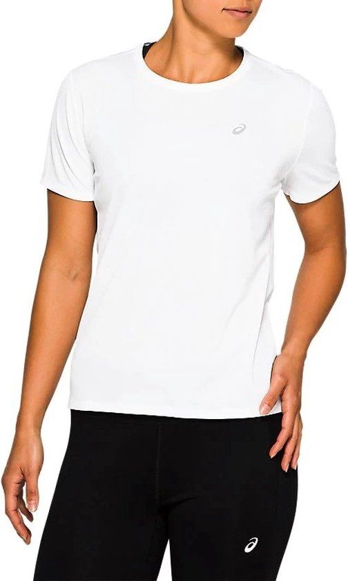 Asics Damen Sportshirt Damen T-Shirt 91471 Weiß-S - S - Katoen - Lange mouw