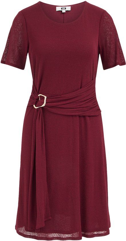 WE Fashion Dames midi jurk met gouden accent