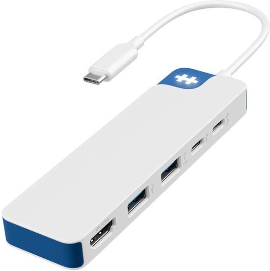 HYPER HD4101BUGL laptop dock & poortreplicator USB Type-C Blauw, Wit