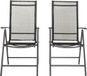 Chaise de jardin - Chaise de balcon - 2 pièces - Chaise pliante - 7 positions réglables - Pliable - Résistant aux intempéries - Cadre en aluminium - Assise et dossier en Textilene - Noir