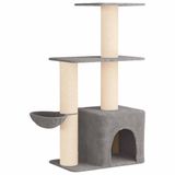 vidaXL Arbre à chat sisal gris clair 133 cm