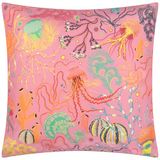 furn. Reef Printed Outdoor Polyester Gevuld Kussen - Roze - 45x45cm