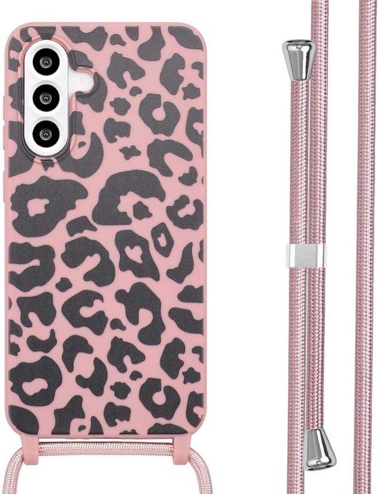 imoshion Hoesje - Geschikt voor Samsung Galaxy A36 / A56 (5G) - Siliconen design hoesje met koord - Animal Pink