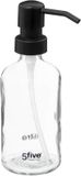 5five Zeeppompje/dispenser - glas - transparant - 250 ml - navulbaar