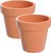 Merkloos 6x Kunststof bloempotten 25 cm terracotta
