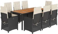 vidaXL 9-delige Tuinset Poly Rattan Zwart
