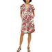 s.Oliver Jurk lichtbeige / chocoladebruin / watermeloen rood