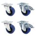 Adam Hall Hardware 3721 X SET AH - 4-delige set stalen zwenkwielen met 100 mm wielen