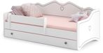 Viking Choice Peuterbed - 80x160 cm - met uitschuifbed en matras - wit, grijs