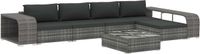 vidaXL 8-delige loungeset met kussens, poly rattan, grijs