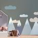 Ambiance Sticker Muurstickers voor kinderen - Babykamerdecoratie - Gigantische muursticker voor kinderen, Scandinavische bergen, JENKA - 70x105cm