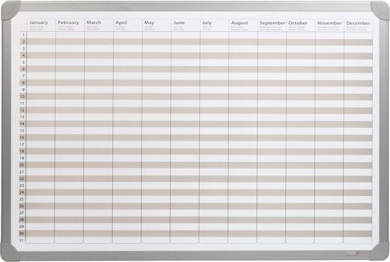 DESQ Jaarplanner - Magnetisch - Aluminium Frame - 60 x 90 cm