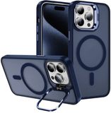 Selected by GSMpunt.nl Apple iPhone 15 Pro Hoesje MagSafe Back Cover met Camera Stand Blauw
