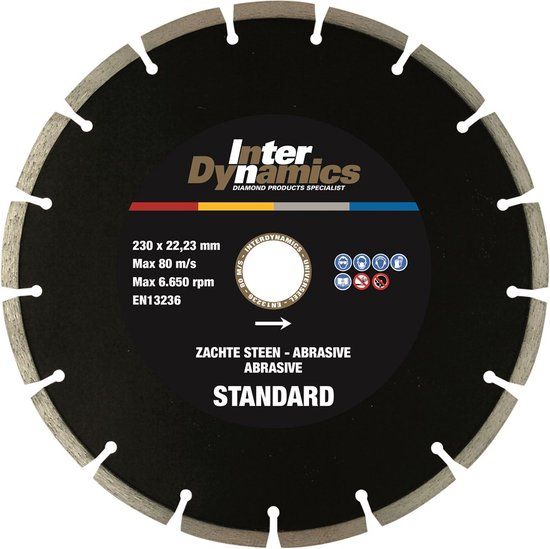 Interdynamics Standard Diamantdoorslijpschijf - 125x22,23x2,4mm - Universeel