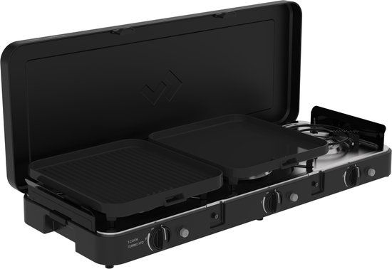 CADAC Dometic - 3 Cook Turbo FFD Deluxe - Luxe Camping Kooktoestel - 3 Branders - Zwart