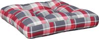 vidaXL Palletkussen 58x58x10 cm ruitpatroon stof rood