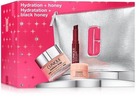 Clinique Hydration + Honey 3-set (Dag creme 50 ml + Oog creme 5 ml + Lipstick in Black Honey 1,2 g)