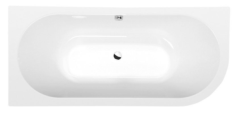 Polysan Viva Monolith Asymmetrisch Bad Links 180x75cm Wit