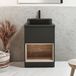 Hudson Reed Hoxton meuble vasque 60cm étagère ouverte noir gris avec éclairage LED et vasque à poser rectangulaire graphite