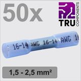TRU COMPONENTS TC-12888404 Stootverbinder Met krimpkous 1.5 mm² 2.5 mm² Volledig geïsoleerd Blauw 50 stuk(s)