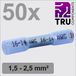 TRU COMPONENTS TC-12888404 Stootverbinder Met krimpkous 1.5 mm² 2.5 mm² Volledig geïsoleerd Blauw 50 stuk(s)