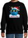Bellatio Decorations Foute kersttrui / sweater Christmas party coole / stoere kerstbal - zwart voor jongens - kerstkleding / christmas outfit 122/128