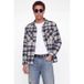 JACK & JONES relaxed fit geruit twill overshirt - donkerblauw