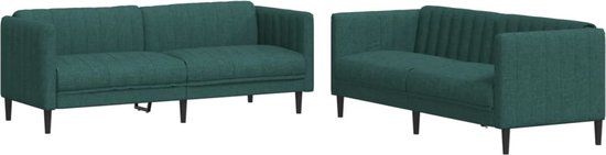 vidaXL 2-delige Loungeset stof donkergroen