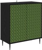 vidaXL Dressoir GELEEN Zwart Bewerkt hout 76 cm