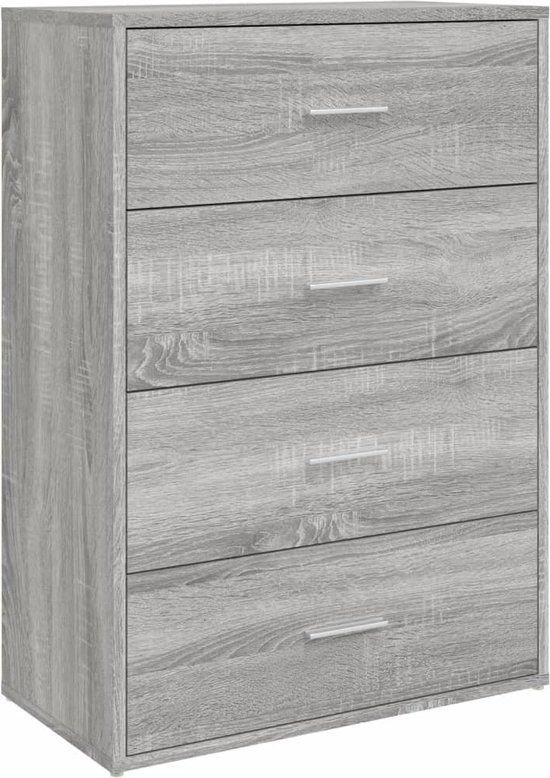 vidaXL Dressoir 60x31x84 cm bewerkt hout grijs sonoma eikenkleurig