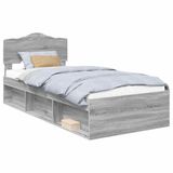 vidaXL Bedframe Grijs Sonoma Massief grenenhout 196 x 78 cm