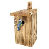 Leviatan IDEA HOME PARIDAE Mes Natuur nestkast voor koolmezen, 33 mm, van massief hout, geschroefd, nestkasten voor vogels, nestkastjes, mezen, mezen, nestkasten, weerbestendig
