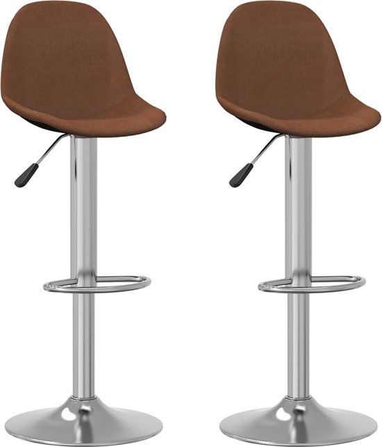 VidaXL Barkrukken 2 stuks stof bruin