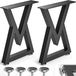 Lot de 2 pieds de table en acier de 16 pouces, idéal pour les projets de meubles DIY