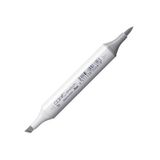 COPIC Sketch Marker type T - 0, tonergrijs nr. 0, professionele brush marker, op alcoholbasis, met een Super Brush punt en een Medium Broad punt.