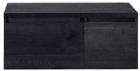 BES LED Frozen Badmeubelset 100 cm - Greeplijst in Kleur - Wastafel Onderkast met Bovenblad Black Oak