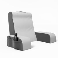 Kolbs Leeskussen, volledige ondersteuning voor comfort, massief schuim, rugkussen om in bed te zitten, tv, boek, gaming, rugsteunkussen voor op matras of bank, grijs/wit, hoog