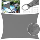 Merkloos Waterdicht Zonnescherm - Terrasscherm UV-bescherming - Buiten Leven - Waterafstotende Coating - 4 x 5 m - Donkergrijs