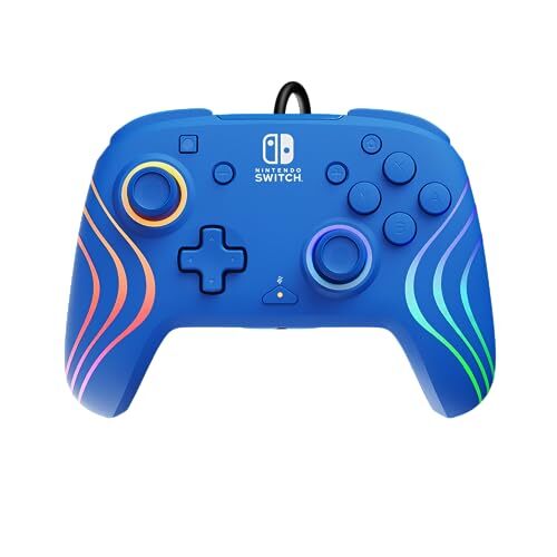 PDP Official Switch Afterglow Wave Wired Controller - Blue