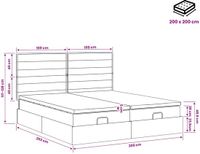 vidaXL Ottoman Bed with Mattress and Headboard, 2-Piece, Cream Fabric
