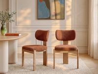 Vente-unique - Lot de 2 chaises Wilana - Tissu terre cuite