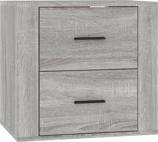 vidaXL Nachtkastje wandgemonteerd 50x36x47 cm grijs sonoma eikenkleur
