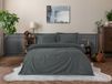 Nuit Des Rêves Luxe satijnen quilt cover-set (135 x 200 cm), antraciet, 100% katoen satijn, reactieve print, machinewasbaar, knoopsluiting, elegant en gezellig beddengoed, Twin