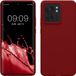 kwmobile telefoonhoesje geschikt voor Motorola Edge 40 - Hoesje met siliconen coating - Smartphone case in rabarber rood