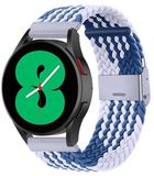 By Qubix - Braided nylon bandje voor Huawei Watch GT 6 / GT 7 - 41mm - Blauw / wit